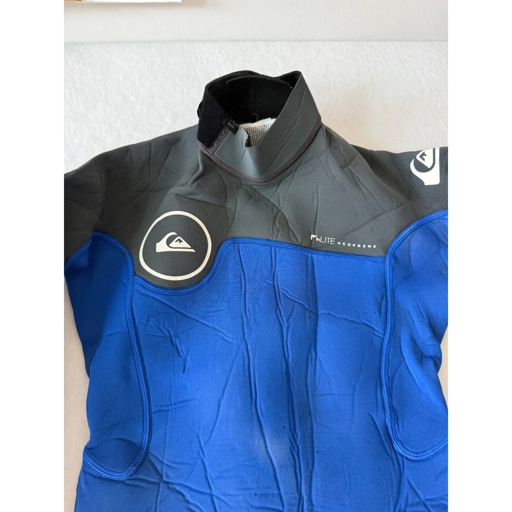 Quiksilver Syncro Series 3:2mm Neoprene Wetsuit Kids Size 10 Blue Grey